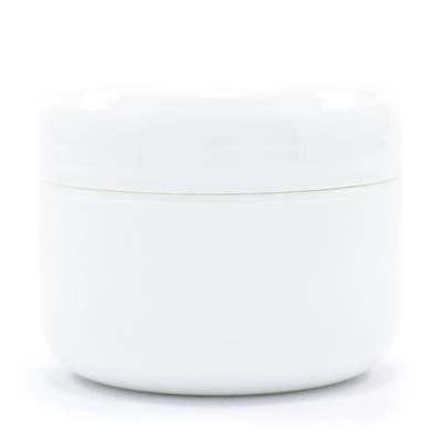 Double Wall White Plastic Jar w/Dome Lid 1 Ounce