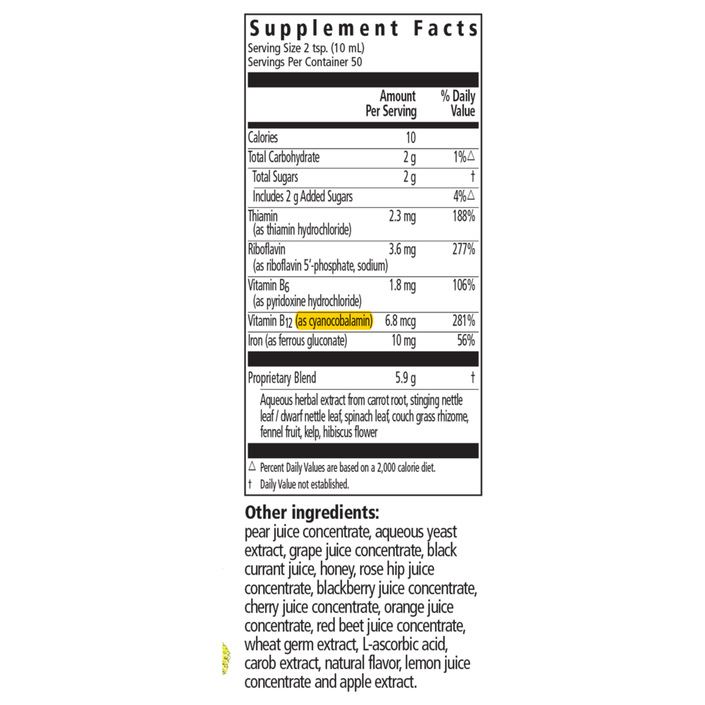 Product image for Floradix® Iron + Herbs Liquid Iron and Vitamin (Vegetarian).