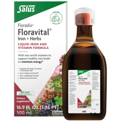 Floradix® Floravital® Iron + Herbs Liquid Iron and Vitamin (Vegan) 500 Milliliters