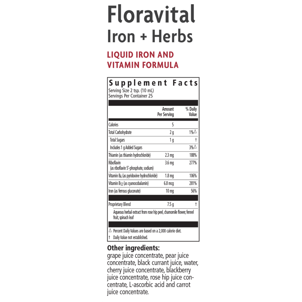 Product image for Floradix® Floravital® Iron + Herbs Liquid Iron and Vitamin (Vegan).