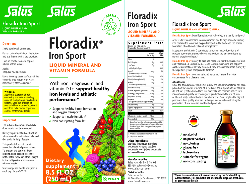 Product image for Floradix Iron Sport liquid.