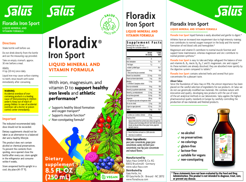 Product image for Floradix Iron Sport liquid.