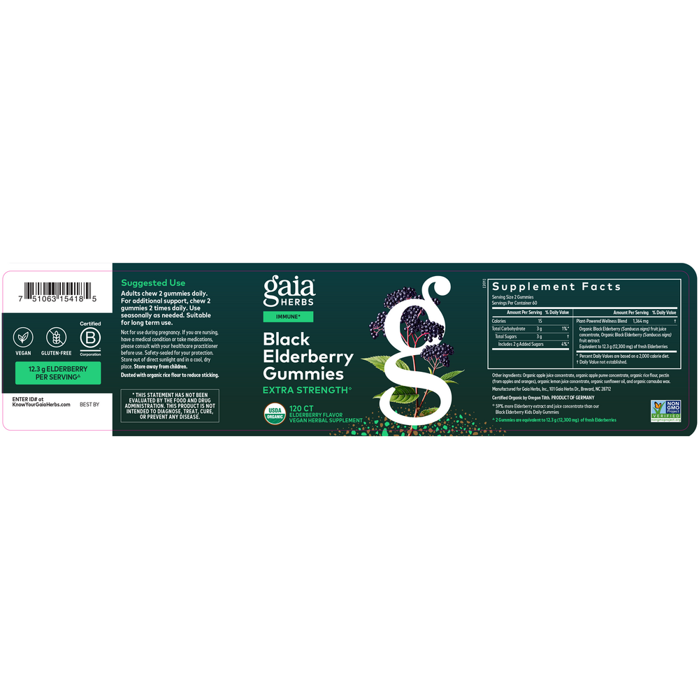 Product image for Black Elderberry Extra Strength Gummies.