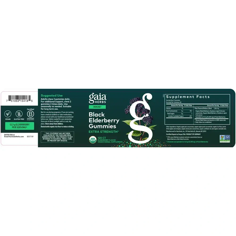 Product image for Black Elderberry Extra Strength Gummies.