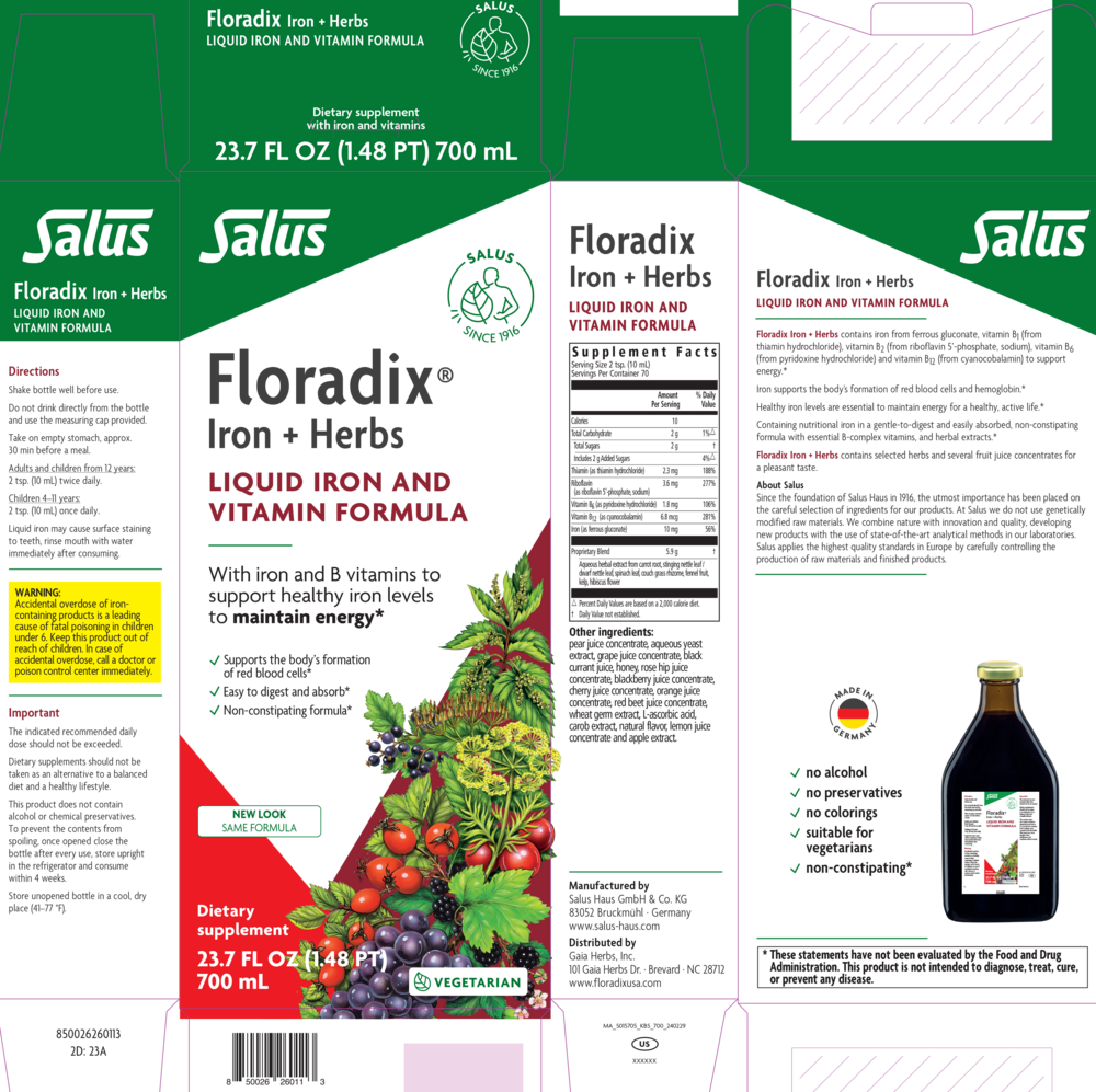 Product image for Floradix® Iron + Herbs Liquid Iron and Vitamin (Vegetarian).