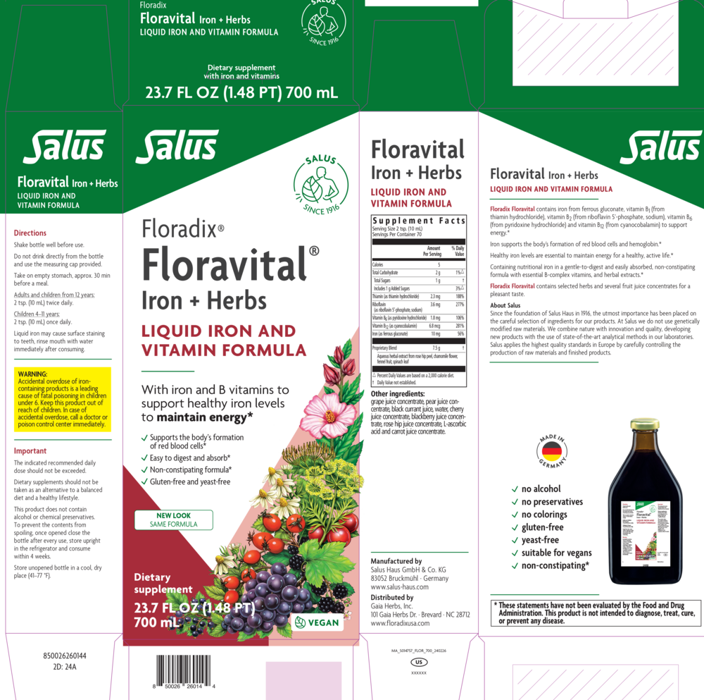 Product image for Floradix® Floravital® Iron + Herbs Liquid Iron and Vitamin (Vegan).