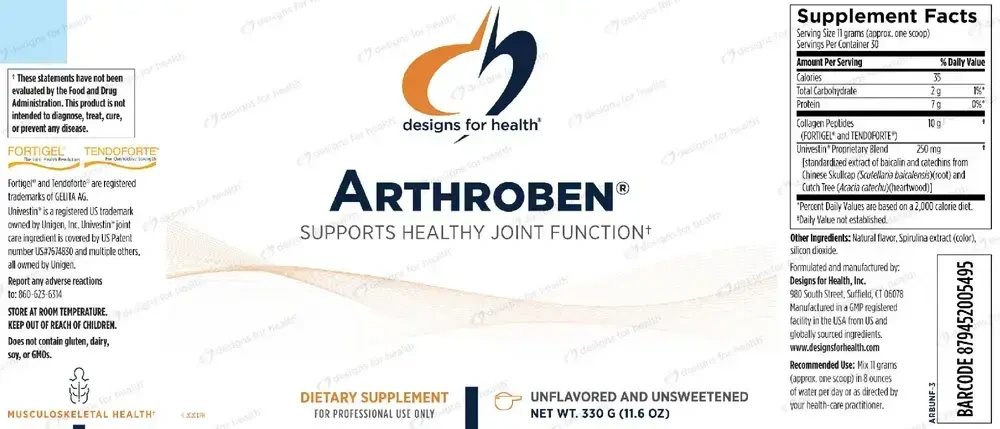 Product image for Arthroben (Unflavored/Unsweetened) powder.