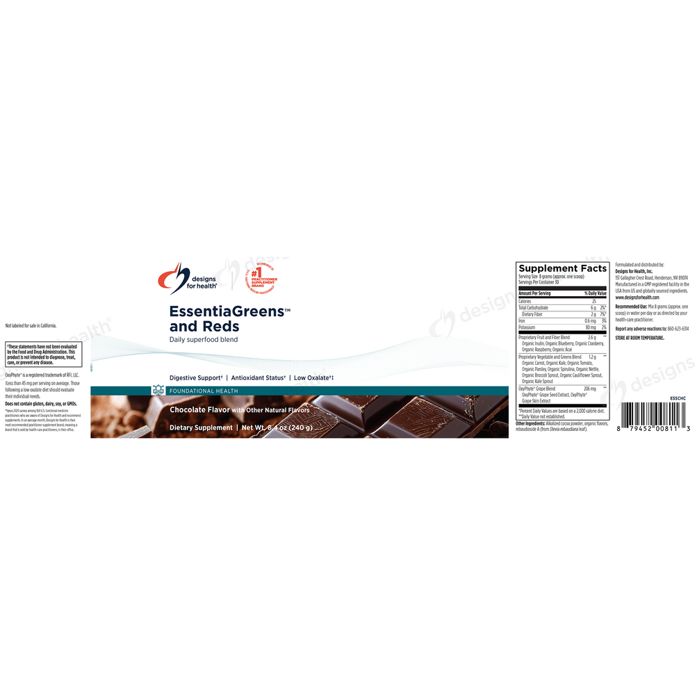 Product image for EssentiaGreens™ and Reds Chocolate.