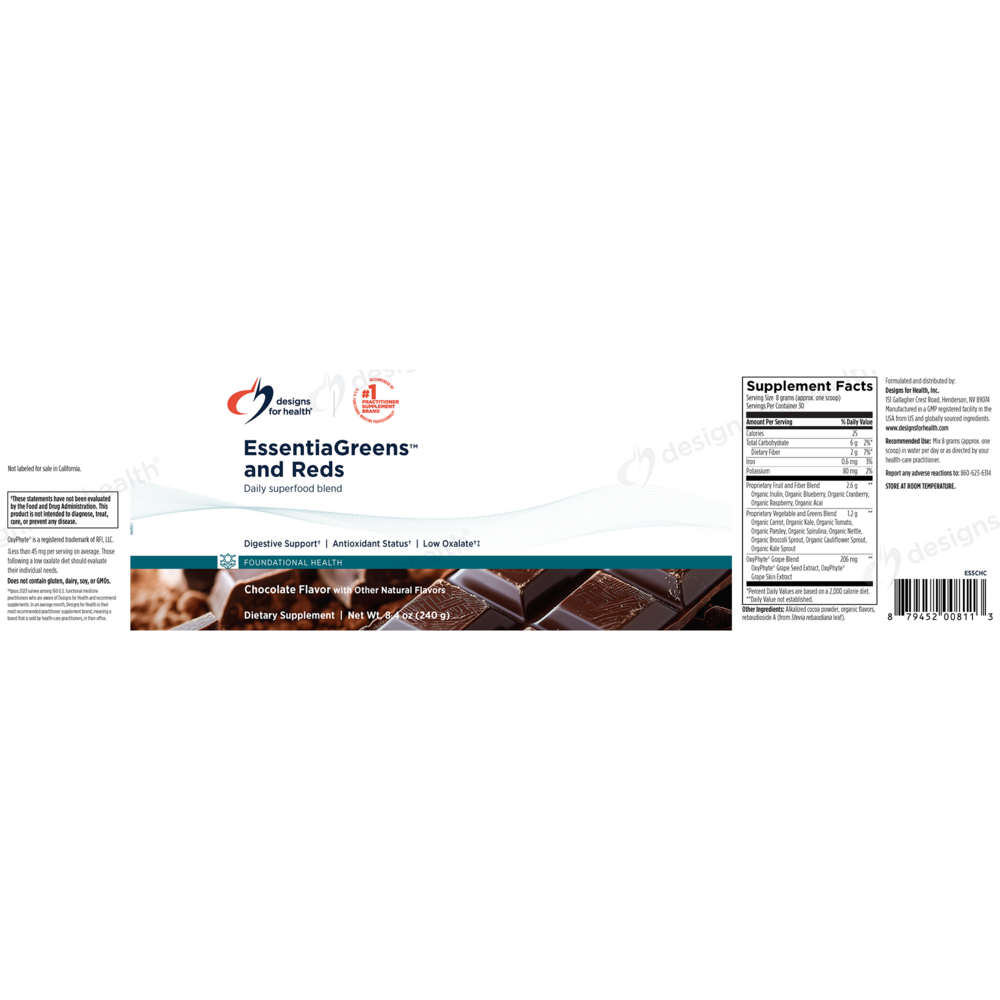 Product image for EssentiaGreens™ and Reds Chocolate.