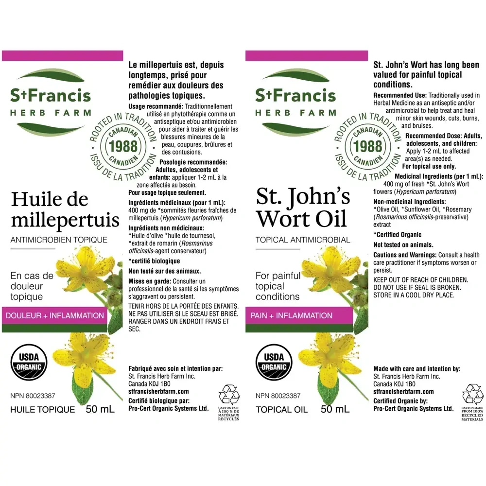 Product image for St. John's Wort Oil.