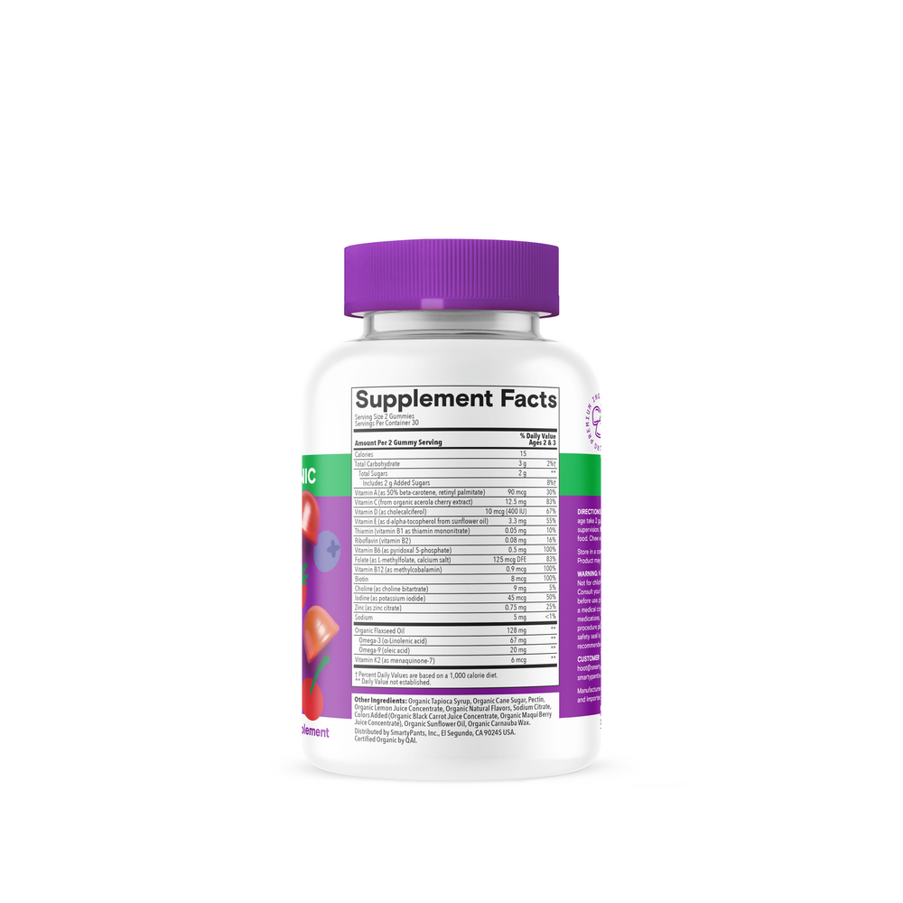 Product image for SmartyPants Organics Toddler Formula.