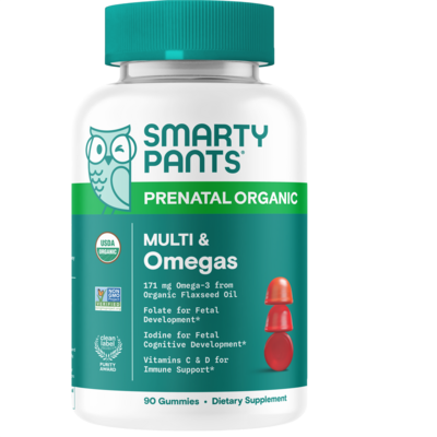 SmartyPants Organic Prenatal plus Multi & Omegas 90 gummies