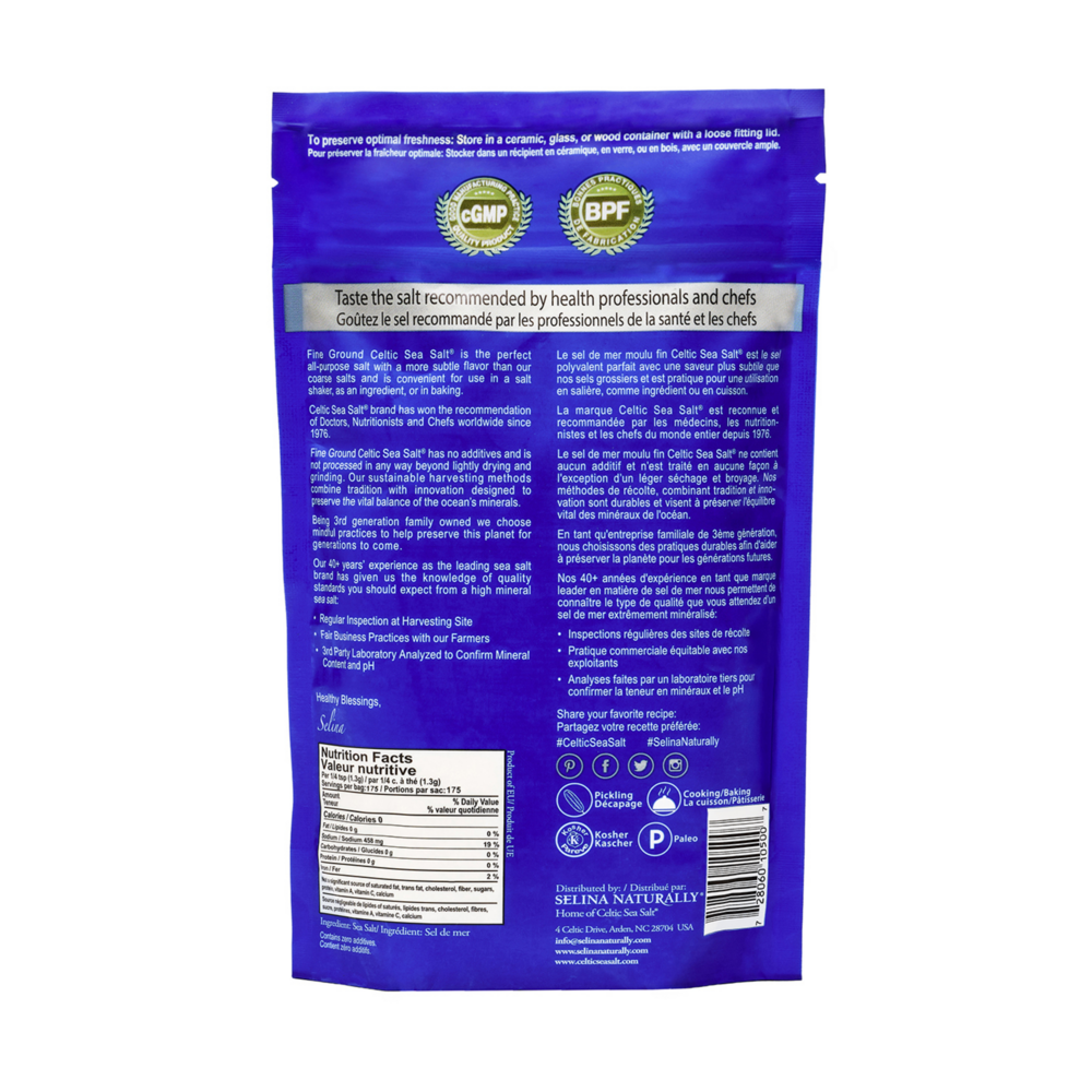 Product image for Celtic Sea Salt® Fine Ground Half Pound Bag.