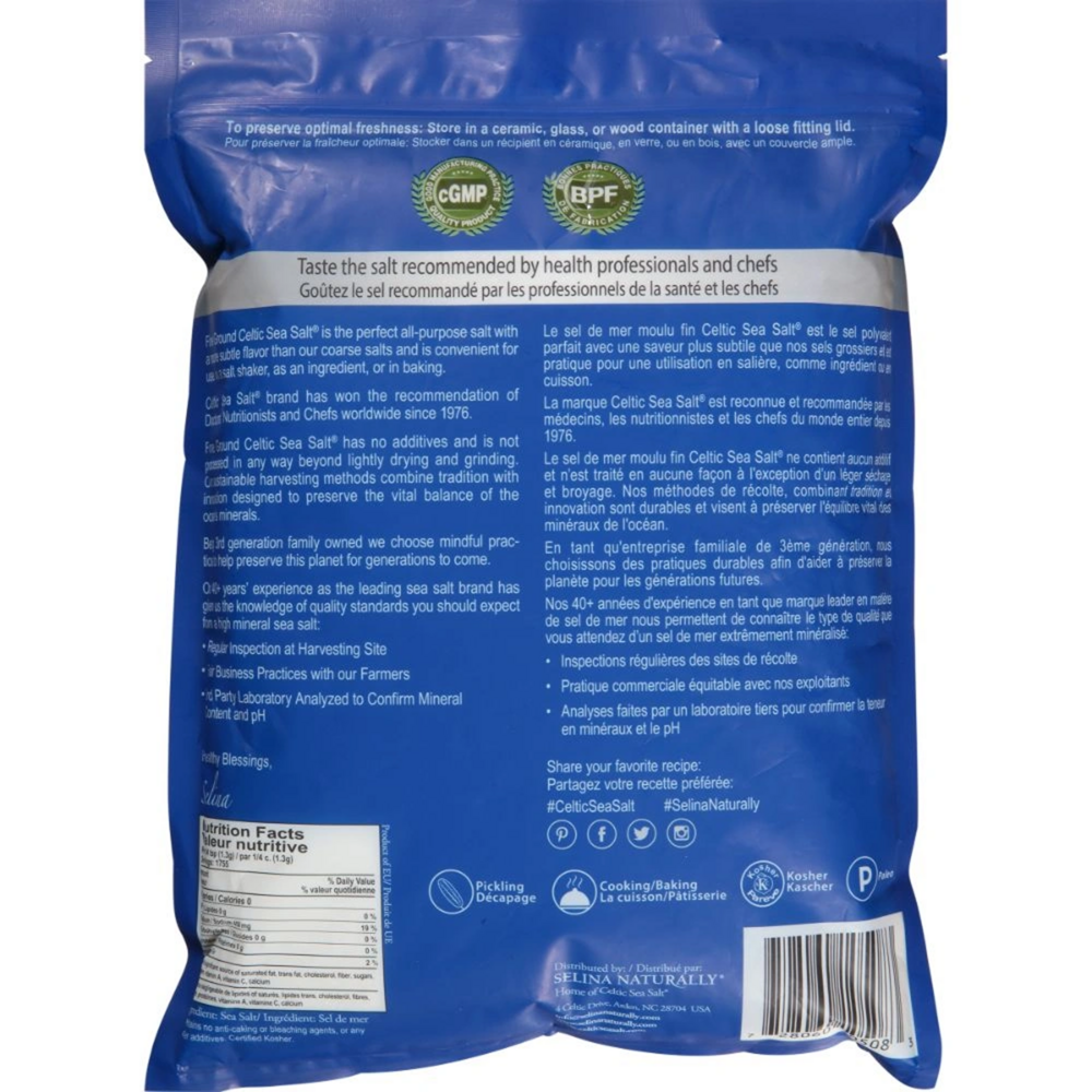 Product image for Celtic Sea Salt® Fine Ground Five Pound Bag.