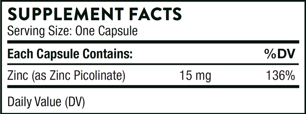 Product image for Zinc Picolinate 15mg.