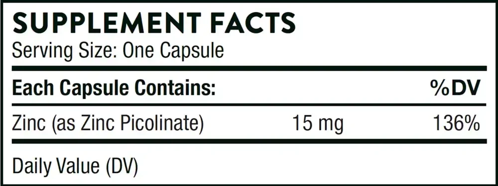 Product image for Zinc Picolinate 15mg.