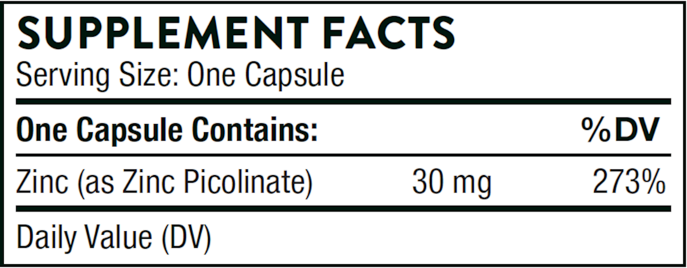 Product image for Zinc Picolinate 30mg.
