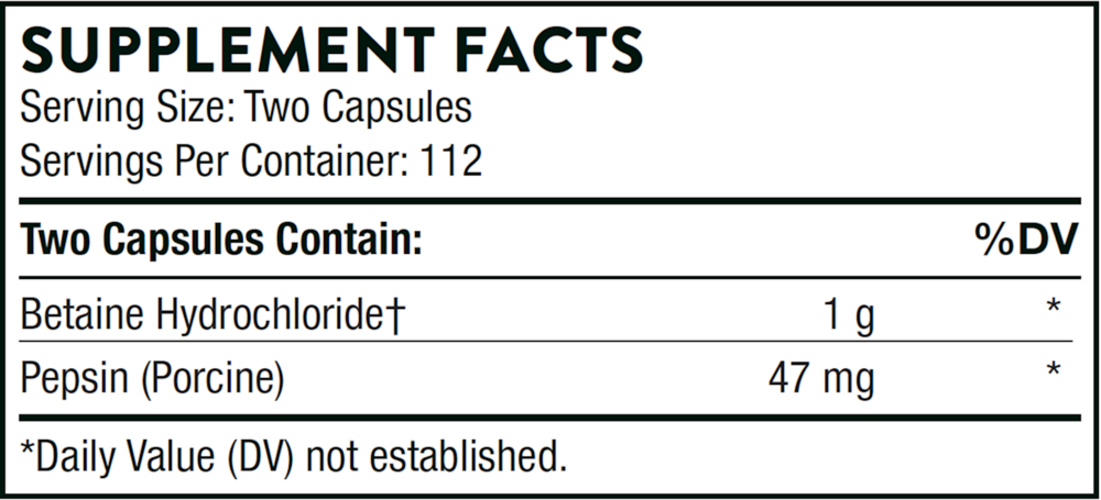 Product image for Betaine HCL &amp; Pepsin.