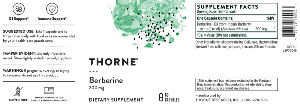 Product image for Berberine 200mg (formerly Berbercap).