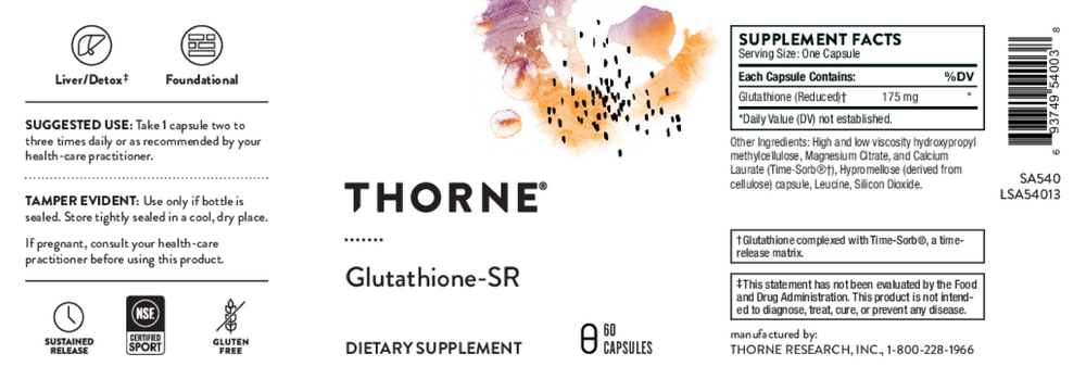 Product image for Glutathione-SR NSF.