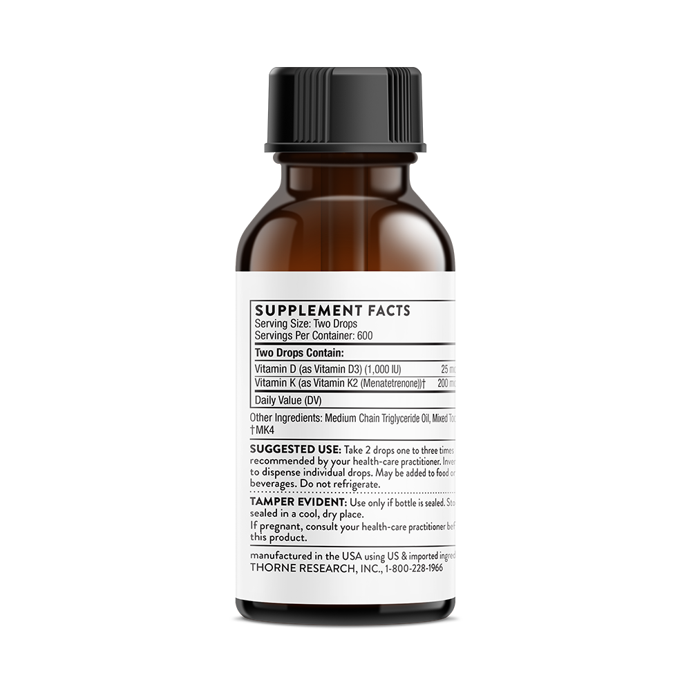 Product image for Vitamin D + K2 Liquid.