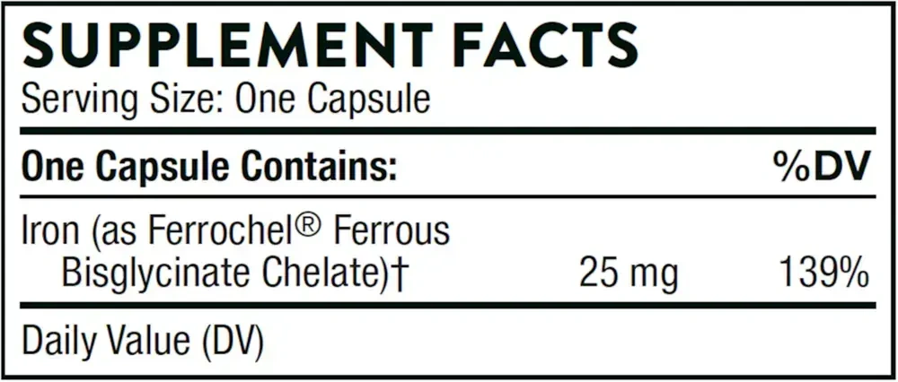 Product image for Iron Bisglycinate NSF.