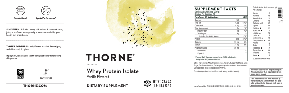 Product image for Whey Protein Isolate Van NSF.