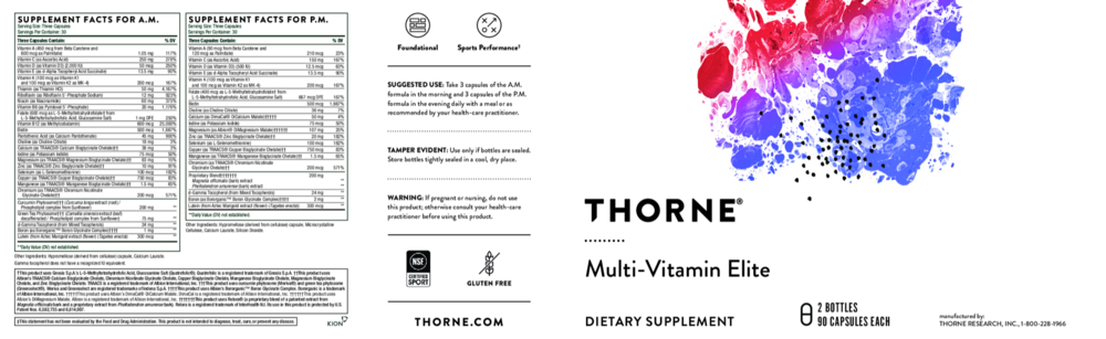 Product image for Multi-Vitamin Elite A.M. P.M NSF Kit.