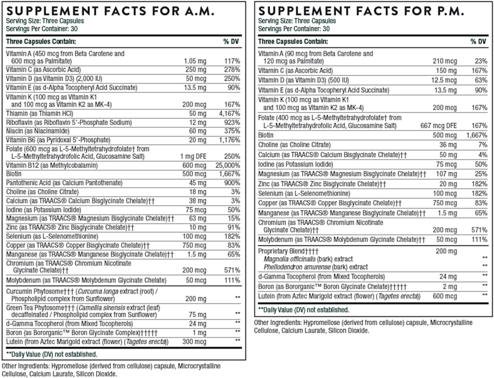Product image for Multi-Vitamin Elite A.M &amp; P.M. Kit.