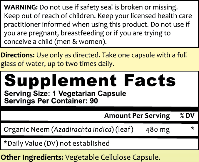 Product image for Neem Leaf V-Caps.