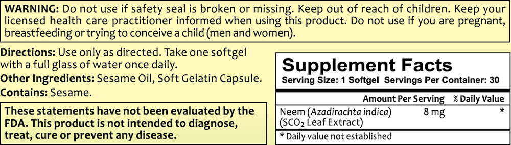 Product image for Supercritical Neem Leaf Extract.