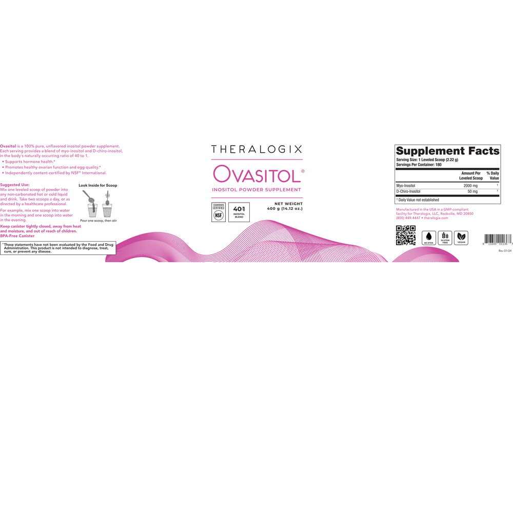 Product image for Ovasitol® Inositol Powder Supplement (90 day supply).