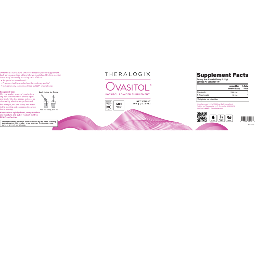 Product image for Ovasitol® Inositol Powder Supplement (90 day supply).