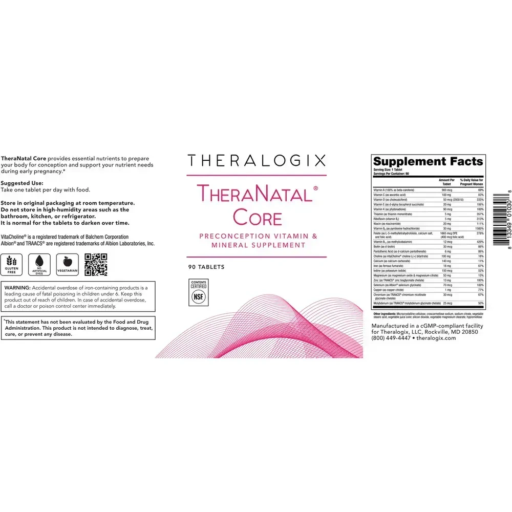 Product image for TheraNatal® Core Preconception Vitamins (90 day supply).