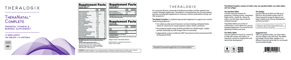 Product image for TheraNatal® Complete Prenatal Vitamins (91 day supply).