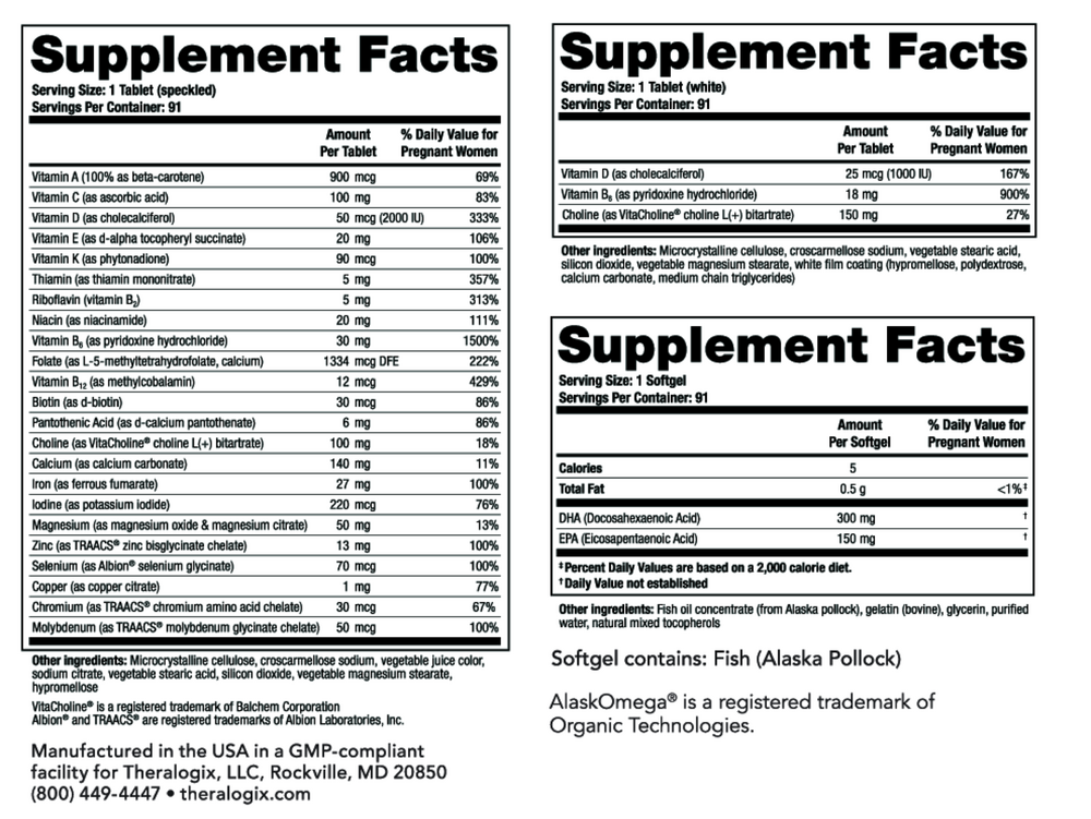 Product image for TheraNatal® Complete Prenatal Vitamins (91 day supply).