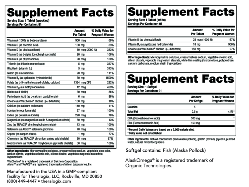 Product image for TheraNatal® Complete Prenatal Vitamins (91 day supply).