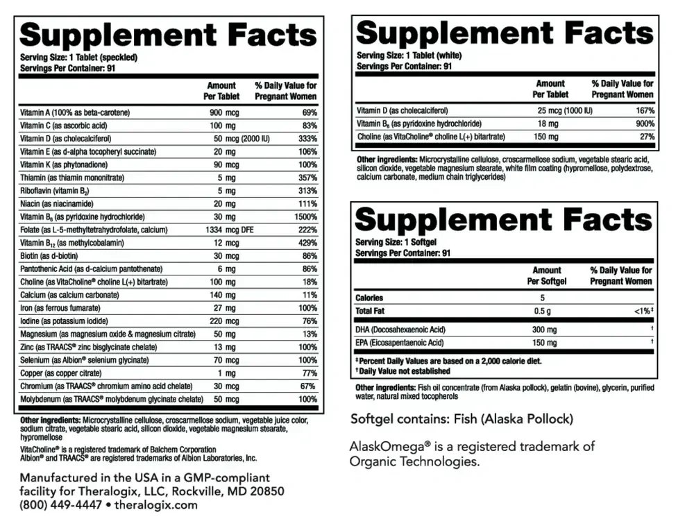 Product image for TheraNatal® Complete Prenatal Vitamins (91 day supply).