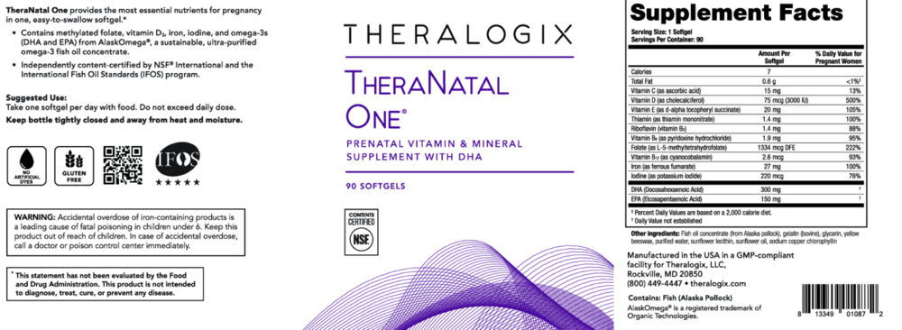 Product image for TheraNatal One® Prenatal Vitamins (90 day supply).
