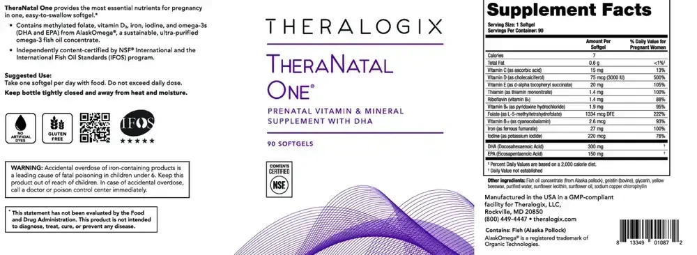 Product image for TheraNatal One® Prenatal Vitamins (90 day supply).