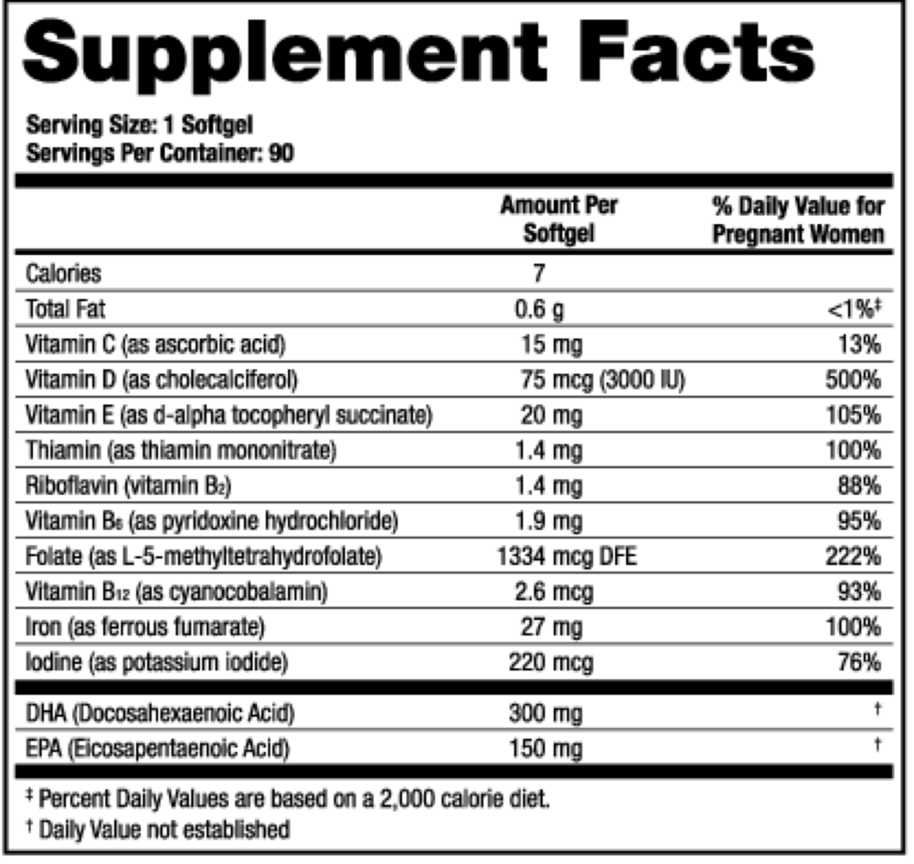 Product image for TheraNatal One® Prenatal Vitamins (90 day supply).