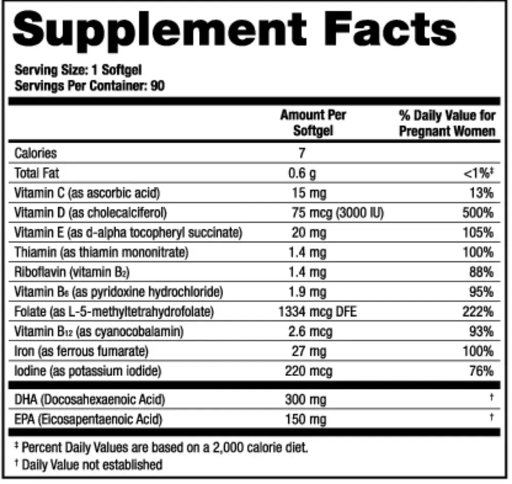 Product image for TheraNatal One® Prenatal Vitamins (90 day supply).
