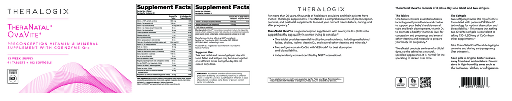 Product image for TheraNatal OvaVite® Preconception Vitamins (91 day supply).