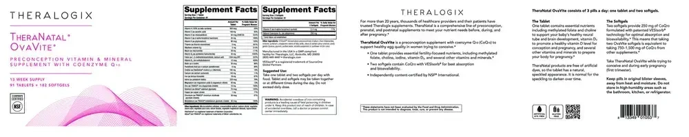 Product image for TheraNatal OvaVite® Preconception Vitamins (91 day supply).