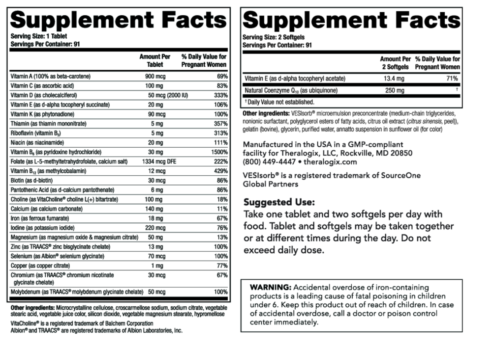 Product image for TheraNatal OvaVite® Preconception Vitamins (91 day supply).