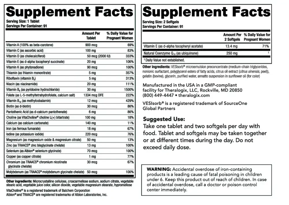 Product image for TheraNatal OvaVite® Preconception Vitamins (91 day supply).