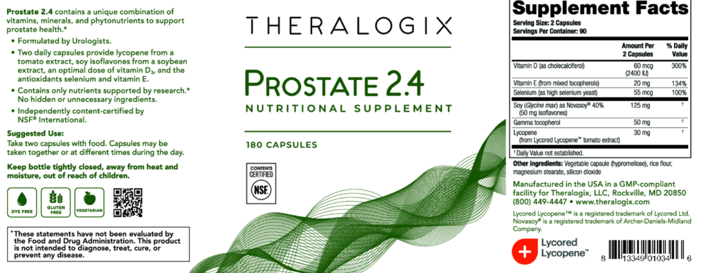 Product image for Prostate 2.4 Nutritional Supplement (90 day supply).