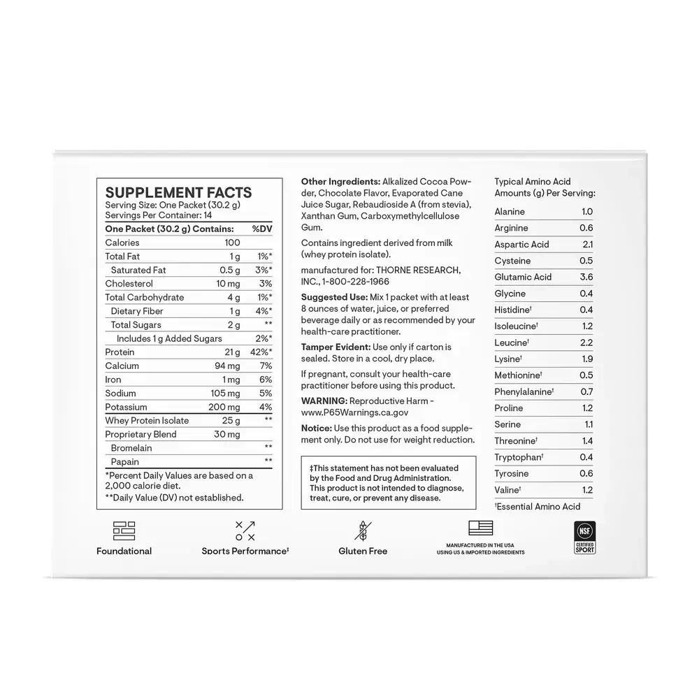 Product image for Whey Protein Isolate Chocolate Flavored.