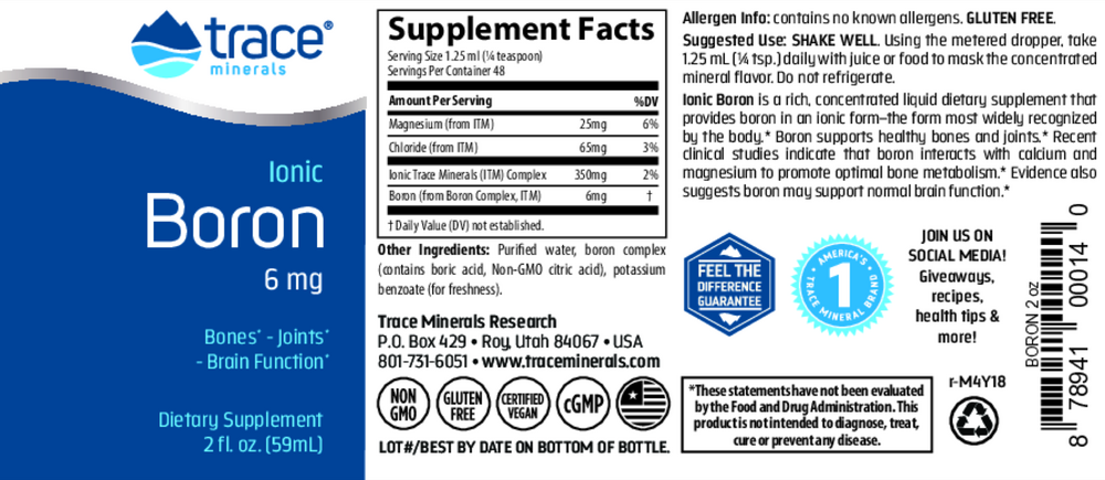 Product image for Liquid Ionic Boron 6mg.