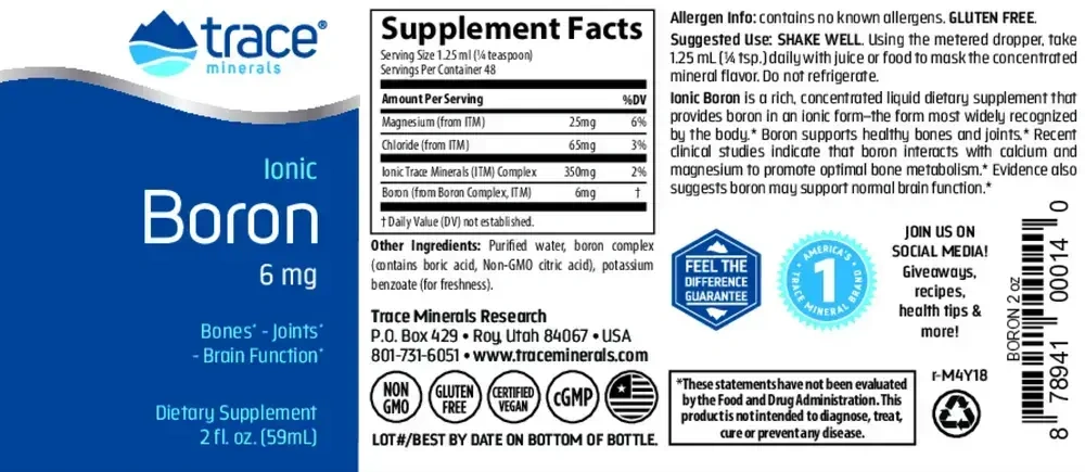 Product image for Liquid Ionic Boron 6mg.